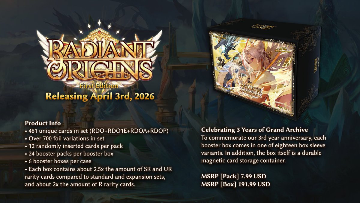 Grand Archive: Radiant Origins Booster CASE 1st Edition